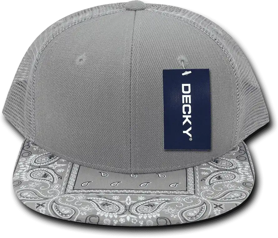 Decky 1083 Bandanna Trucker Cap - Gray - one Size Fits Most