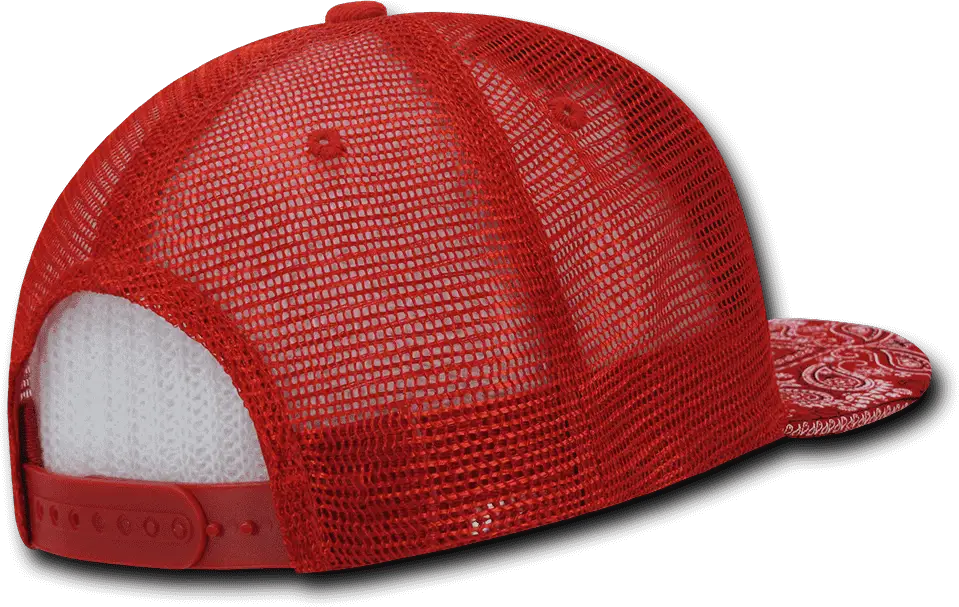 Decky 1083 Bandanna Trucker Cap - Red - one Size Fits Most