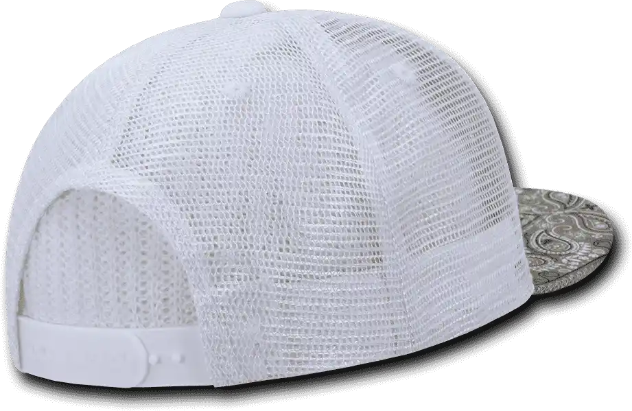 Decky 1083 Bandanna Trucker Cap - White Gray - one Size Fits Most