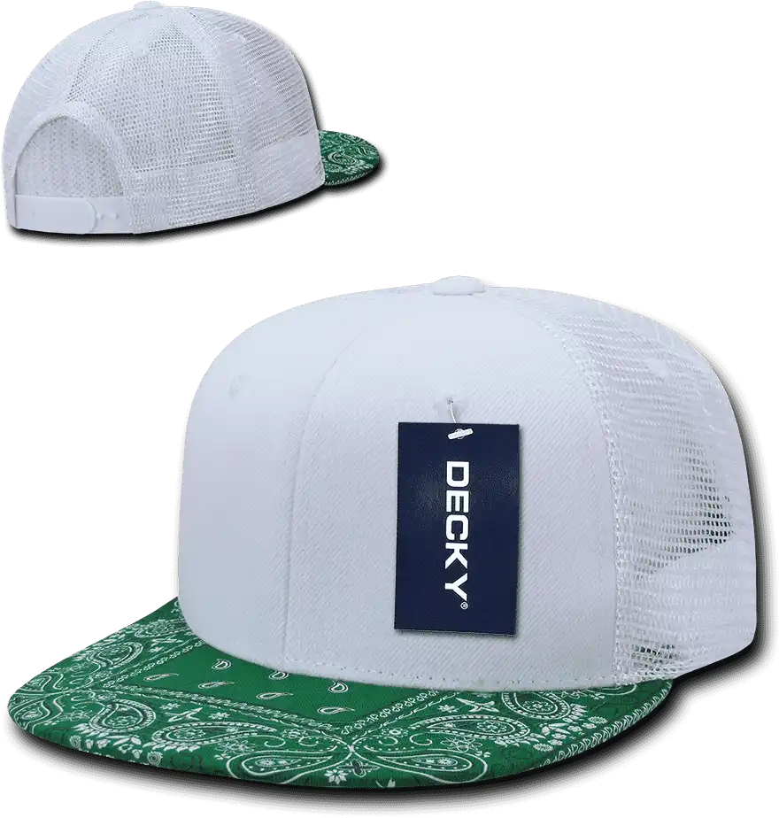 Decky 1083 Bandanna Trucker Cap - White Kelly - one Size Fits Most