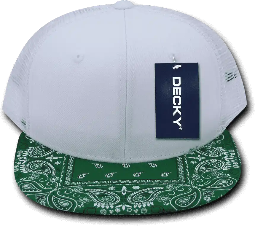 Decky 1083 Bandanna Trucker Cap - White Kelly - one Size Fits Most