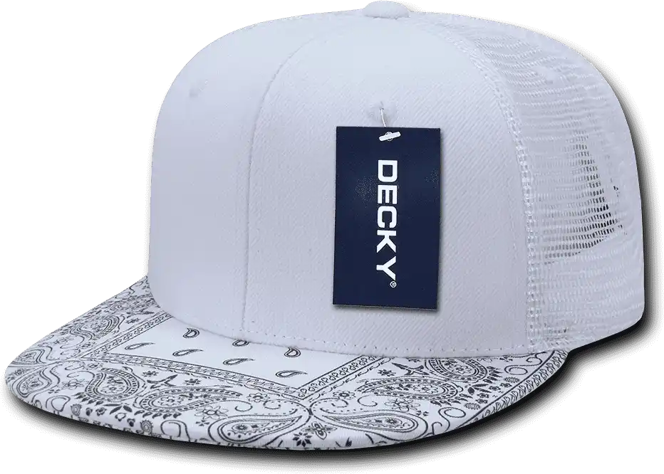 Decky 1083 Bandanna Trucker Cap - White - one Size Fits Most