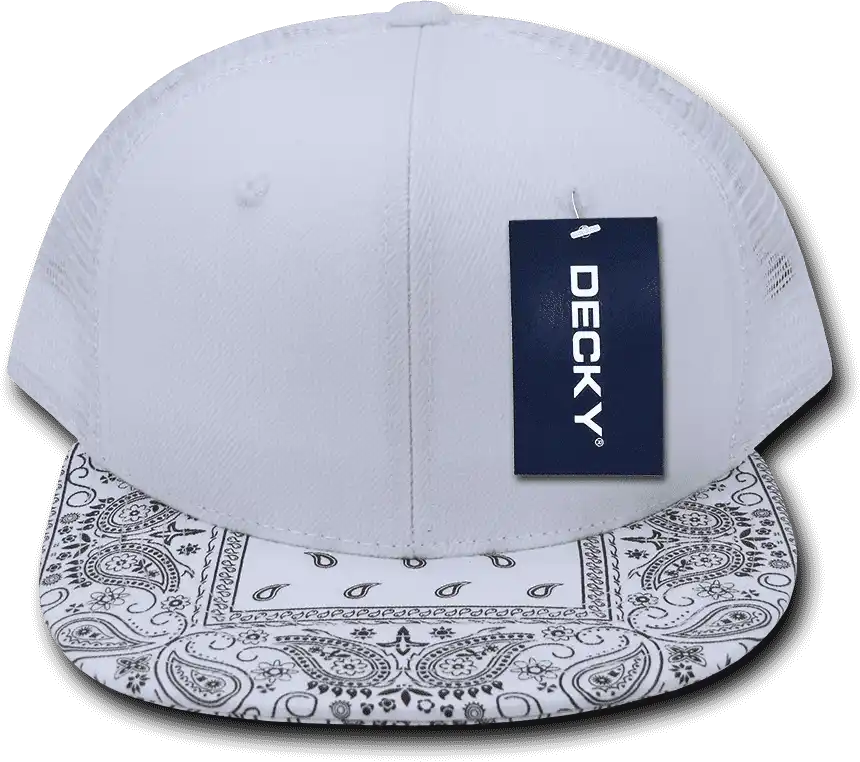 Decky 1083 Bandanna Trucker Cap - White - one Size Fits Most