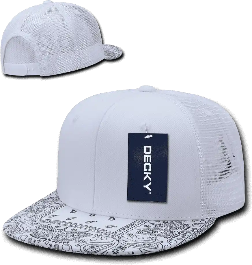 Decky 1083 Bandanna Trucker Cap - White - one Size Fits Most
