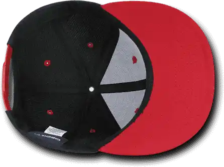 Decky 1087 Melton Crown Snapback Cap - Charcoal Red - Dark Gray / one Size Fits Most