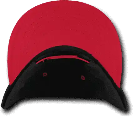 Decky 1087 Melton Crown Snapback Cap - Charcoal Red - Dark Gray / one Size Fits Most