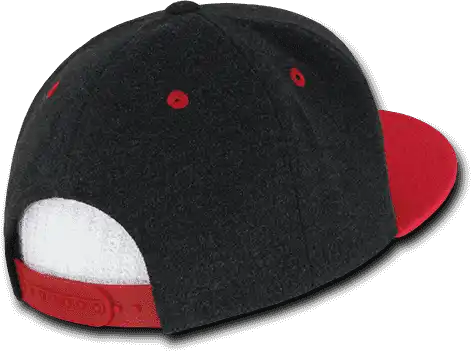 Decky 1087 Melton Crown Snapback Cap - Charcoal Red - Dark Gray / one Size Fits Most