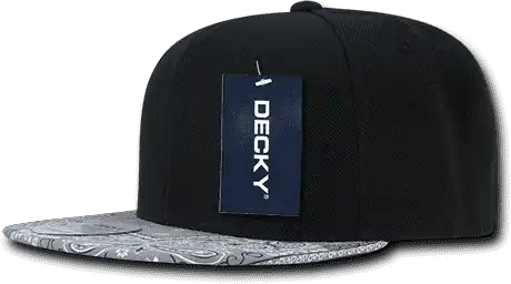 Decky 1093 Bandanna Snapback Cap Black Gray / one Size Fits Most