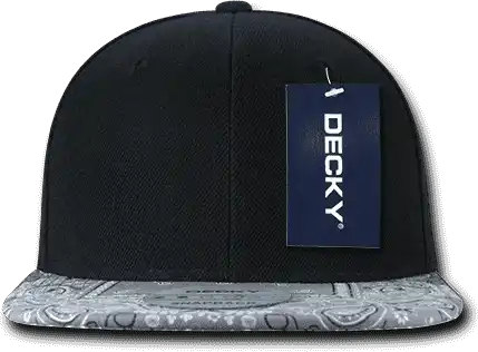 Decky 1093 Bandanna Snapback Cap Black Gray / one Size Fits Most