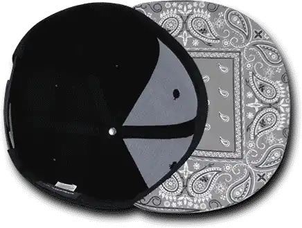 Decky 1093 Bandanna Snapback Cap Black Gray / one Size Fits Most