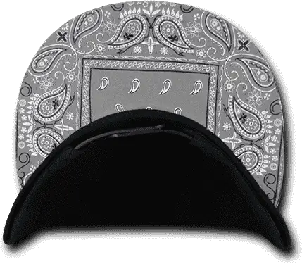 Decky 1093 Bandanna Snapback Cap - Black Gray - one Size Fits Most