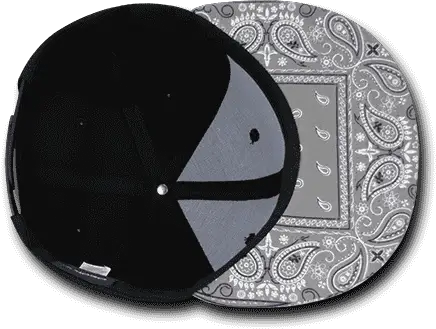 Decky 1093 Bandanna Snapback Cap - Black Gray - one Size Fits Most