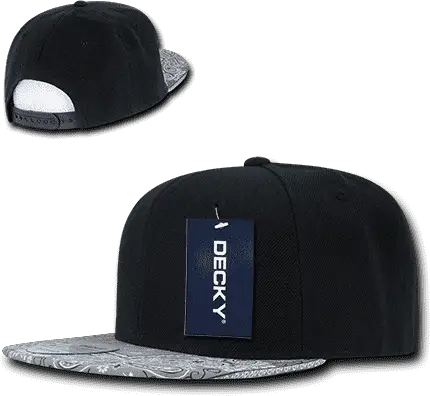 Decky 1093 Bandanna Snapback Cap - Black Gray