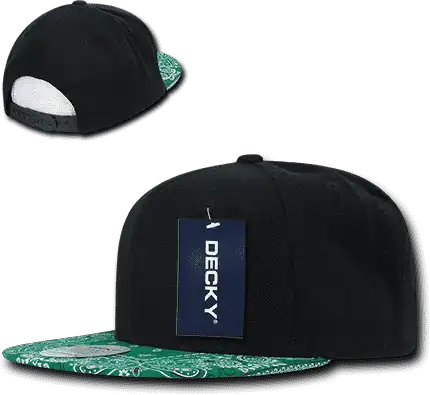 Decky 1093 Bandanna Snapback Cap Black Kelly / one Size Fits Most