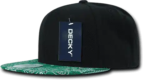 Decky 1093 Bandanna Snapback Cap Black Kelly / one Size Fits Most