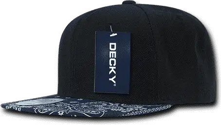 Decky 1093 Bandanna Snapback Cap - Black Navy