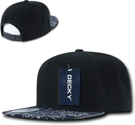 Decky 1093 Bandanna Snapback Cap - Black Navy - one Size Fits Most