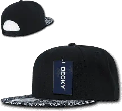 Decky 1093 Bandanna Snapback Cap - Black - one Size Fits Most