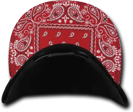 Decky 1093 Bandanna Snapback Cap - Black Red - one Size Fits Most