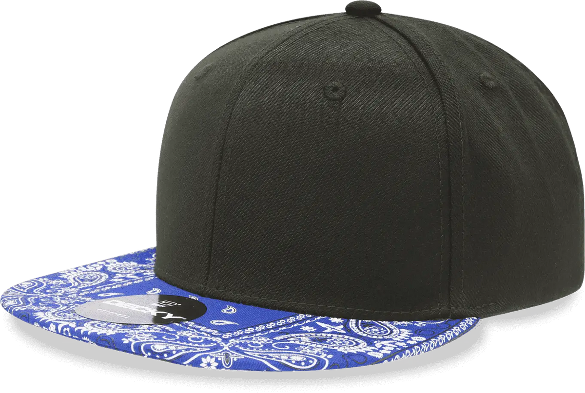 Decky 1093 Bandanna Snapback Cap - Black Royal