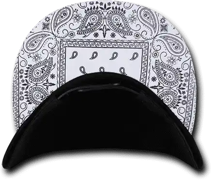 Decky 1093 Bandanna Snapback Cap - Black White - one Size Fits Most
