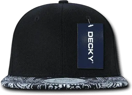 Decky 1093 Bandanna Snapback Cap - Black