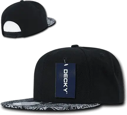 Decky 1093 Bandanna Snapback Cap - Black