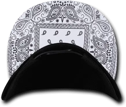 Decky 1093 Bandanna Snapback Cap - Black White - one Size Fits Most