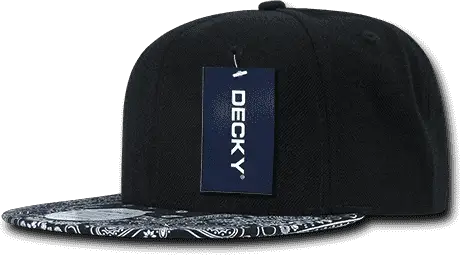 Decky 1093 Bandanna Snapback Cap - Black