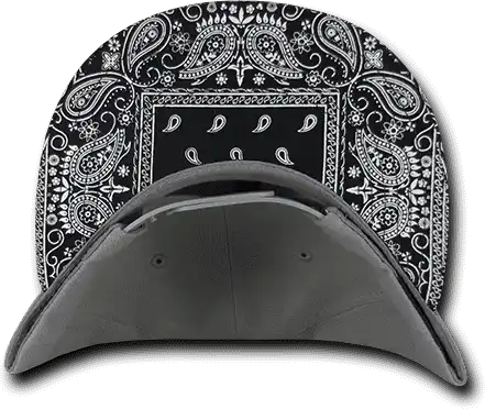 Decky 1093 Bandanna Snapback Cap - Gray Black - one Size Fits Most