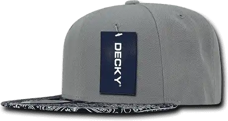 Decky 1093 Bandanna Snapback Cap - Gray Black - one Size Fits Most