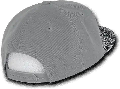 Decky 1093 Bandanna Snapback Cap - Gray Black - one Size Fits Most