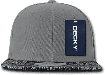 Decky 1093 Bandanna Snapback Cap - Gray Black - one Size Fits Most