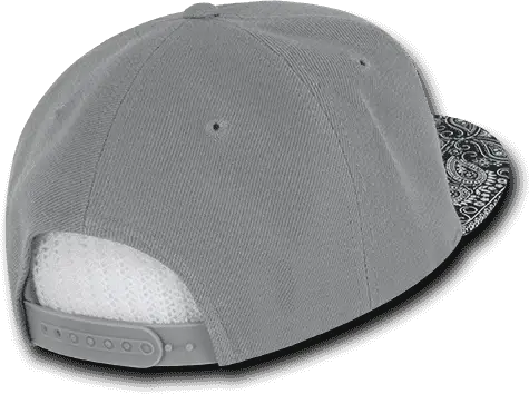 Decky 1093 Bandanna Snapback Cap - Gray Black - one Size Fits Most
