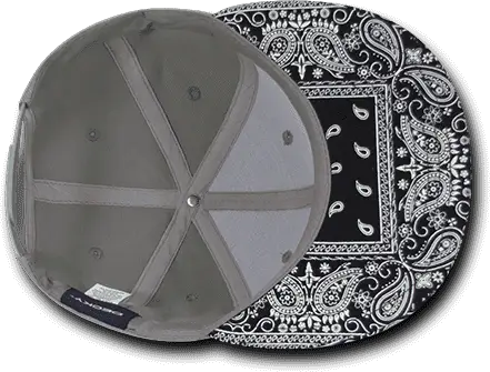 Decky 1093 Bandanna Snapback Cap - Gray Black - one Size Fits Most