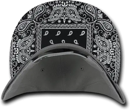 Decky 1093 Bandanna Snapback Cap - Gray Black - one Size Fits Most