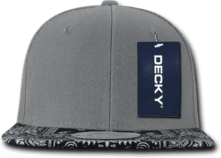 Decky 1093 Bandanna Snapback Cap - Gray Black - one Size Fits Most