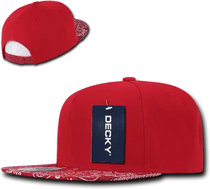 Decky 1093 Bandanna Snapback Cap - Red - one Size Fits Most