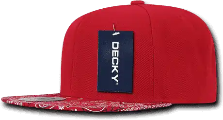 Decky 1093 Bandanna Snapback Cap - Red - one Size Fits Most