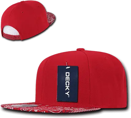 Decky 1093 Bandanna Snapback Cap - Red