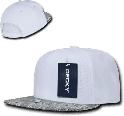 Decky 1093 Bandanna Snapback Cap - White Gray - one Size Fits Most