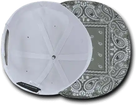 Decky 1093 Bandanna Snapback Cap White Gray / one Size Fits Most