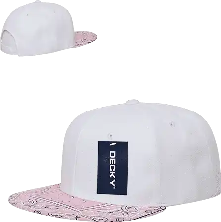 Decky 1093 Bandanna Snapback Cap - White Pink - one Size Fits Most