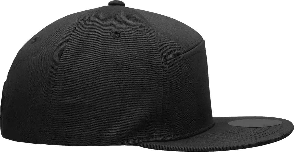 Decky 1098 7 Panel Cotton Snapback Cap - Black - one Size Fits Most