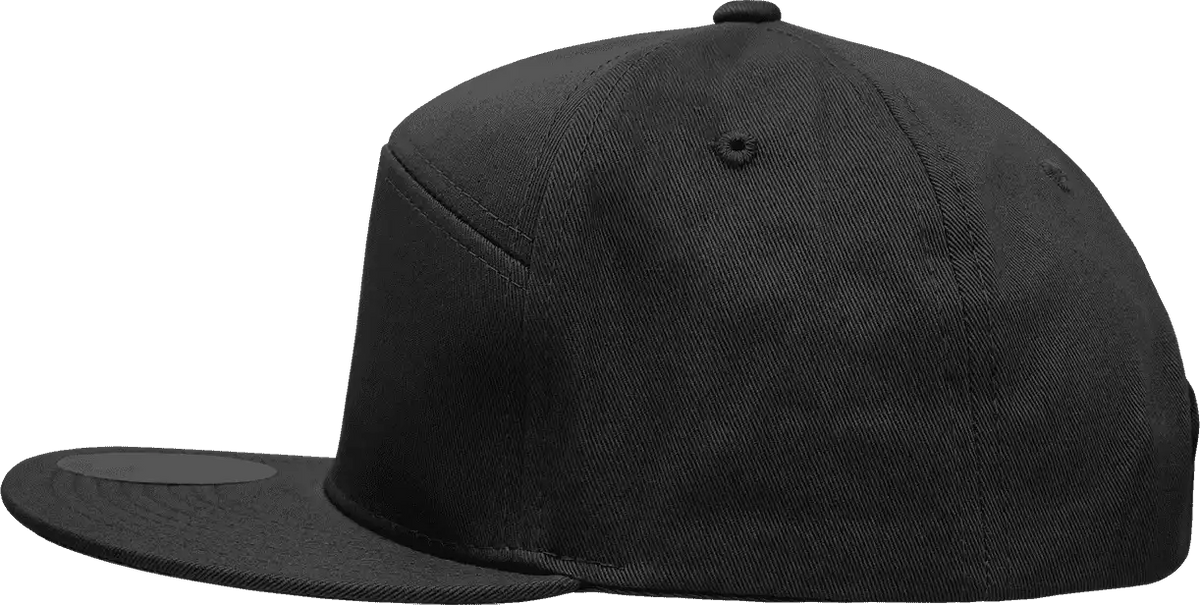 Decky 1098 7 Panel Cotton Snapback Cap - Black - one Size Fits Most