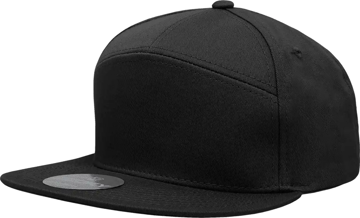 Decky 1098 7 Panel Cotton Snapback Cap - Black - one Size Fits Most