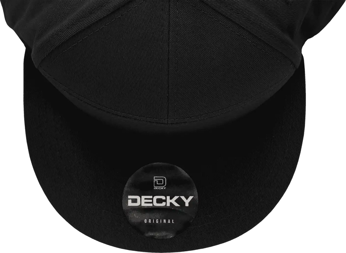Decky 1098 7 Panel Cotton Snapback Cap - Black - one Size Fits Most