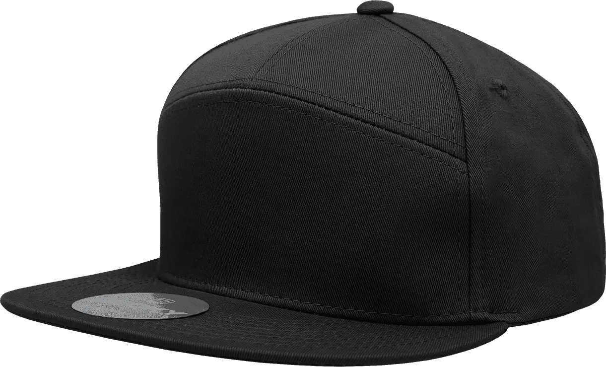 Decky 1098 7 Panel Cotton Snapback Cap - Black - one Size Fits Most