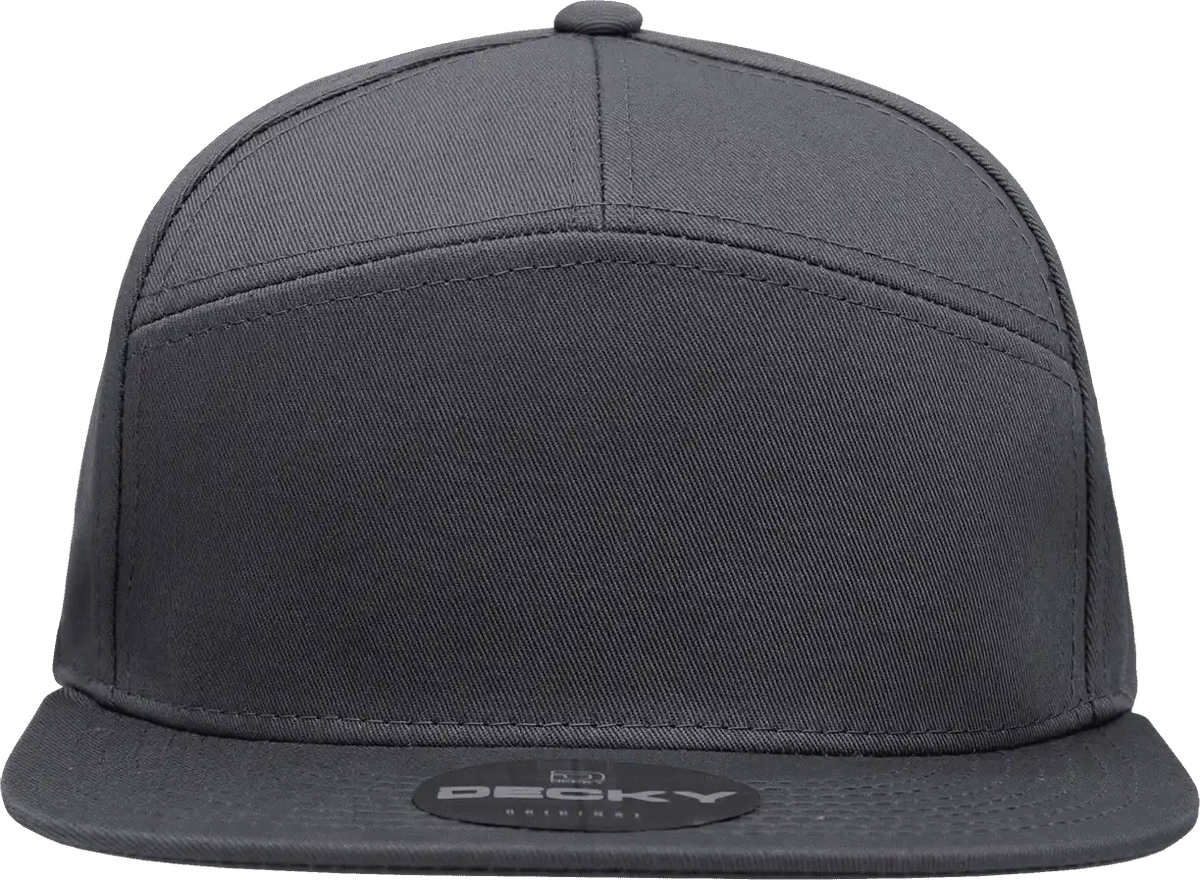 Decky 1098 7 Panel Cotton Snapback Cap Charcoal Dark Gray / one Size Fits Most