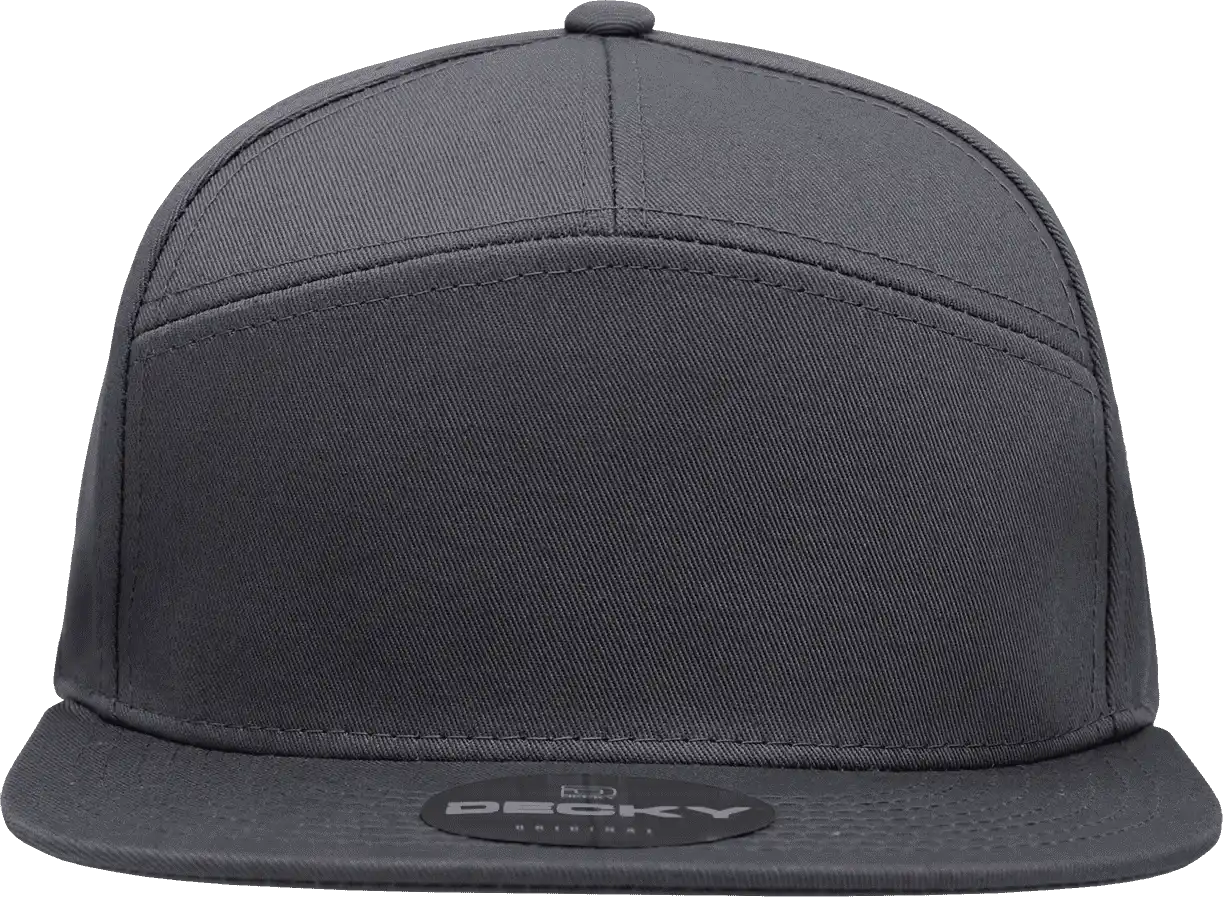Decky 1098 7 Panel Cotton Snapback Cap - Charcoal - Dark Gray / one Size Fits Most
